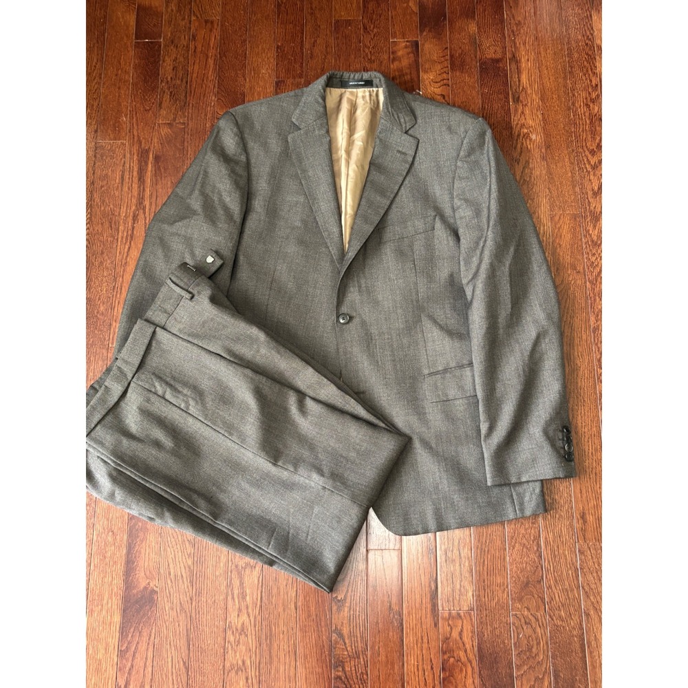 Hugo Boss brown Virgin Wool 2 Piece Suit Pasolini1 Movie1 Mens 44R IT 54
